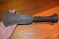 Antique Kuba Tribal Peoples Hand Forged Metal Knife Dagger From Congo, Africa