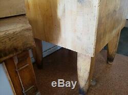 Antique Large Butcher Block 30x30x35 tall from a 100yr old Butcher Shop table