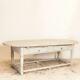 Antique Large White Painted Oval Farm Table Work Table From Sweden