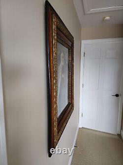 Antique Large Wooden Frame with Gold Trim from 1884