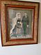 Antique Lg. Wooden Frame With Gold Trim From 1884 Portrait Of A Wedding Couple