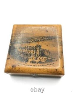 Antique Mauchline Ware Rare Puzzle Box Dunoon From The Church Tower