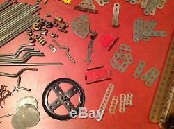 Antique Meccano Erector Set From 1910's with Original Wood Box Over 200 Pieces