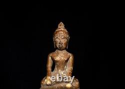 Antique Mounted Seated Wood Buddha Figure from Thailand