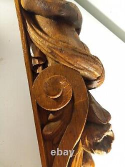 Antique Oak Carved Wood One Piece Lady Decoration From Bar