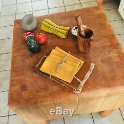Antique Original Bally Butcher Block Island Stand from ft Devin's