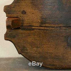 Antique Original Black Painted Bent Wood Box from Sweden