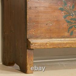 Antique Original Painted Long Bench With Storage from Romania