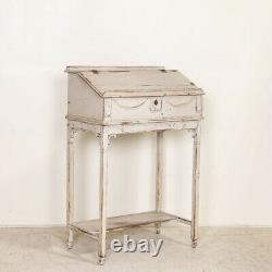 Antique Original White Painted Hostess Stand Standing Desk from Sweden