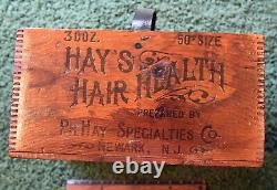 Antique P. H. Hays Hair Health Dovetailed Box from Newark, NJ