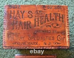 Antique P. H. Hays Hair Health Dovetailed Box from Newark, NJ