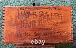 Antique P. H. Hays Hair Health Dovetailed Box from Newark, NJ