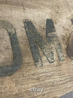 Antique Primitive Carved & Painted Wooden Sign KEEP AWAY FROM TOWER