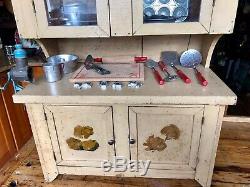 Antique Primitive Childs Stepback Baking Cupboard Made From Explosives Boxes