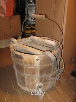 Antique Primitive Wood Majestic Wringer Mop Bucket From Pennsylvania Farm House