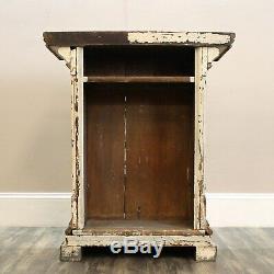 Antique Pulpit for Home Bar from Old Church Shabby Chic Chipped Paint Latin Text