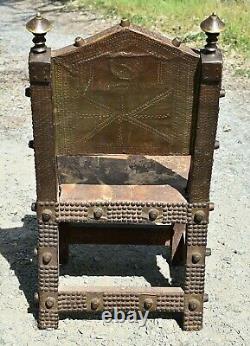Antique Royal African Ashanti Asipim Akan Chief Throne Chair From Ghana, Africa