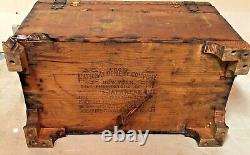 Antique Rustic Primitive Wood Trunk From Natl Remedy Co. Crate Early 1900s