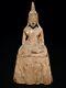 Antique Seated Primitive Wood Buddha Figure From Thailand / Southeast Asia