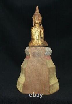 Antique Seated Wood Buddha Figure from Thailand / Southeast Asia