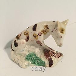Antique Staffordshire Figure Fox with Game Bird from Wood Family Burslem c. 1790