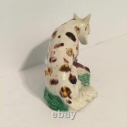 Antique Staffordshire Figure Fox with Game Bird from Wood Family Burslem c. 1790