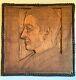 Antique Tramp Art Rudolph Valentino Portrait Handcarved From King Cole Fruit Box