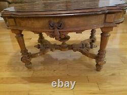 Antique Victorian Inlaid Parlor Table From Approx 1870's RARE FIND