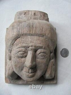 Antique / Vintage Carved Wood Face from Thailand