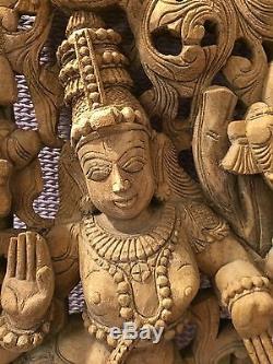 Antique/Vintage Carved Wood Vishnu From Temple
