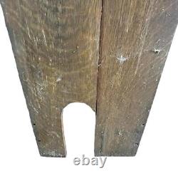 Antique Vintage Gothic Wood Panel Arched Top From Old Church