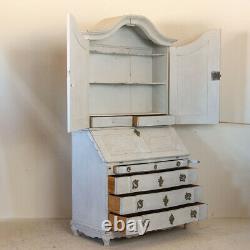 Antique White Painted Secretary from Sweden