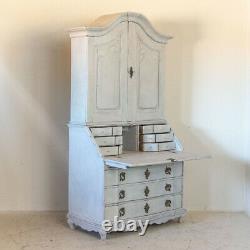 Antique White Painted Secretary from Sweden