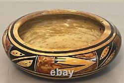 Antique Wood Bowl From Italy Hand Painted 1800's 6