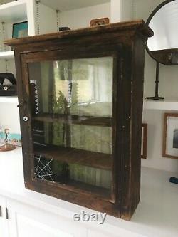 Antique Wood Hanging Wall Cabinet from Woodstock Vermont Farm House
