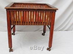 Antique Wood Sewing Stand on Casters Made from Advertising Box Crates