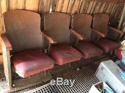 Antique Wood Theater Seats from School Auditorium pre-fifties