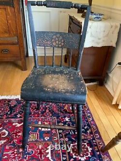 Antique Wood Youth Dining Chair John FOX From Southwest Harbor Me. Mid 1800s