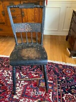 Antique Wood Youth Dining Chair John FOX From Southwest Harbor Me. Mid 1800s