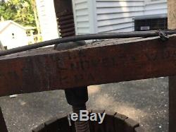 Antique Wooden And Cast Iron Wine/Fruit Press With / Looks To Be From PA