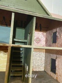 Antique Wooden Doll House-Hand Made from Old Wooden Shipping Crates-1920's