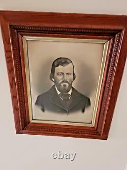 Antique Wooden Frame with Gold Trim from 1895 Portait of a Bearded Man