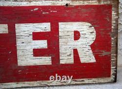 Antique Wooden Rustic Enter Sign From Gas Station 24 By 8