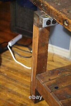 Antique Workbench from Dunbar Furniture Factory Kitchen Island Counter Wood Vise