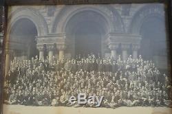 Antique Yale Print/photo Of Osborn Hall In Original Frame Made From Yale Fence