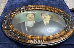 Antique bubble glass picture frame