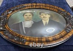 Antique bubble glass picture frame