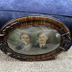 Antique bubble glass picture frame