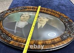 Antique bubble glass picture frame