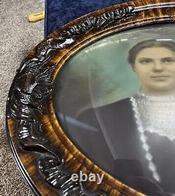 Antique bubble glass picture frame